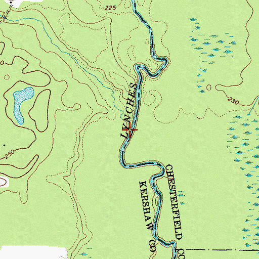 Topographic Map of Red Oak Camp Creek, SC