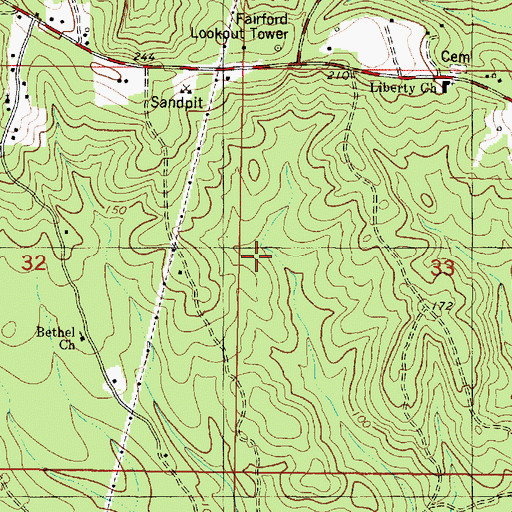 Topographic Map of Pleasant View Church, AL