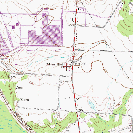 Topographic Map of Silver Bluff Baptist Church, SC