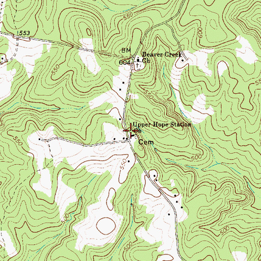 Topographic Map of Upper Hope Station Church, SC