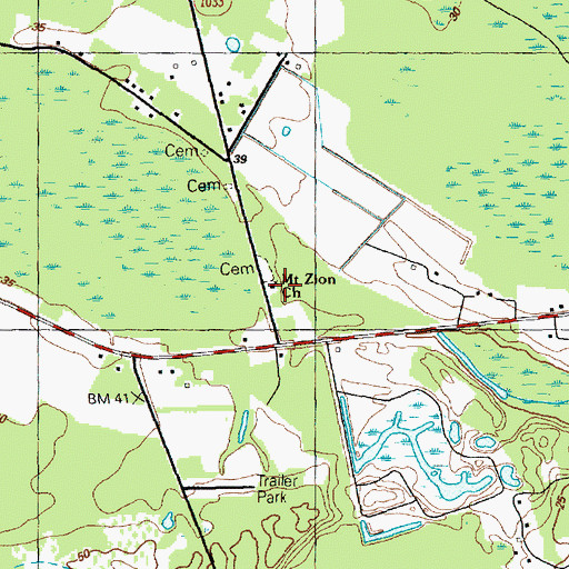 Topographic Map of Mount Zion Church, SC