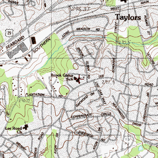 Topographic Map of Brook Glenn Elementary School, SC