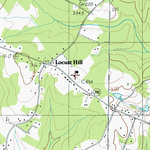 Topographic Map of Locust Hill Church, SC