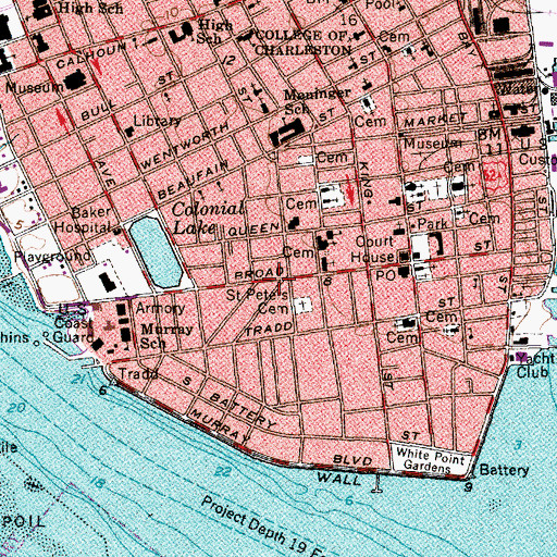Topographic Map of Broad Street Theater (historical), SC