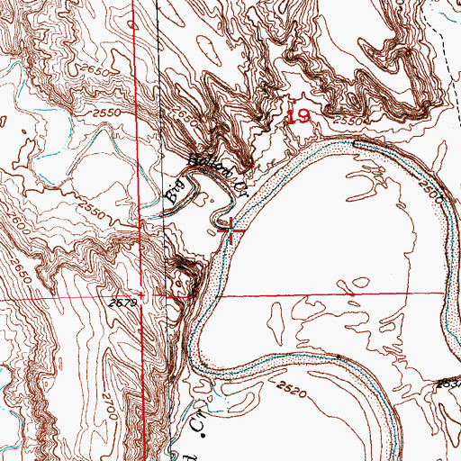 Topographic Map of Big Hollow Creek, SD