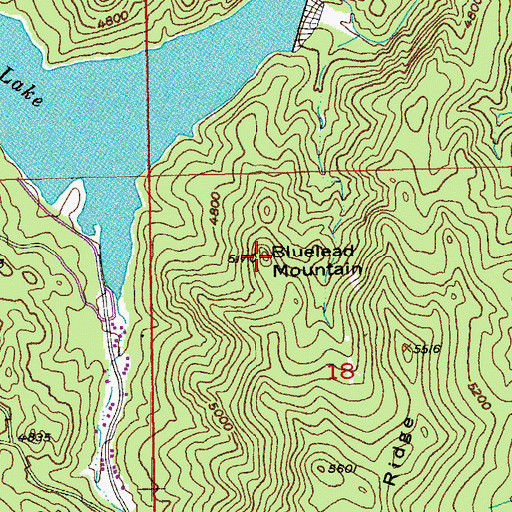 Topographic Map of Bluelead Mountain, SD