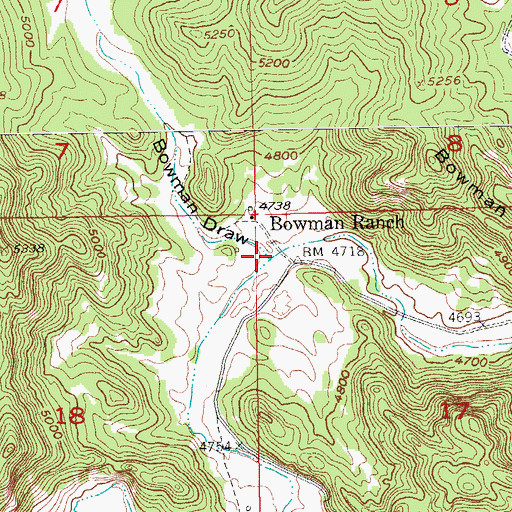 Topographic Map of Bowman Draw, SD