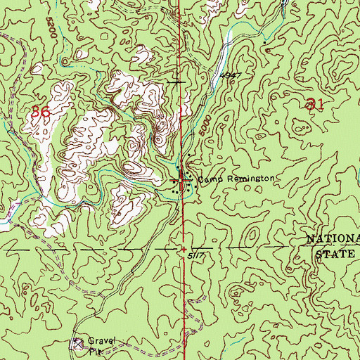 Topographic Map of Camp Remington, SD