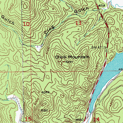 Topographic Map of Clark Mountain, SD