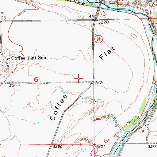 Topographic Map of Coffee Flat, SD