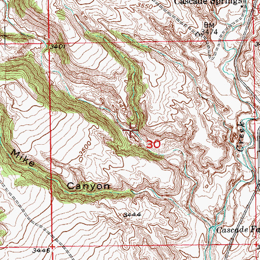 Topographic Map of Falls Canyon, SD