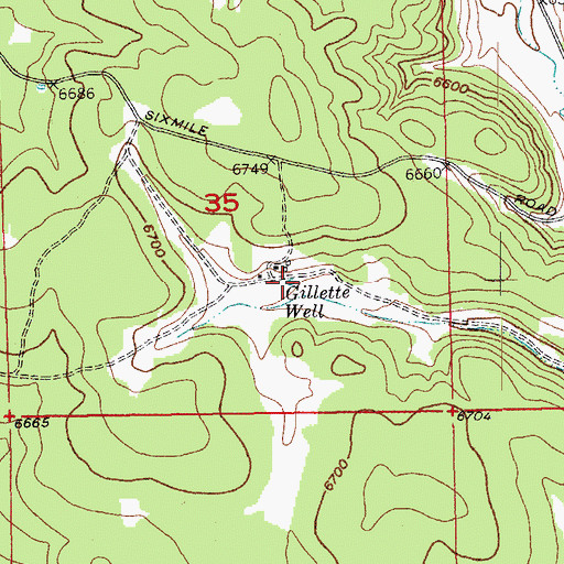 Topographic Map of Gillette Well, SD