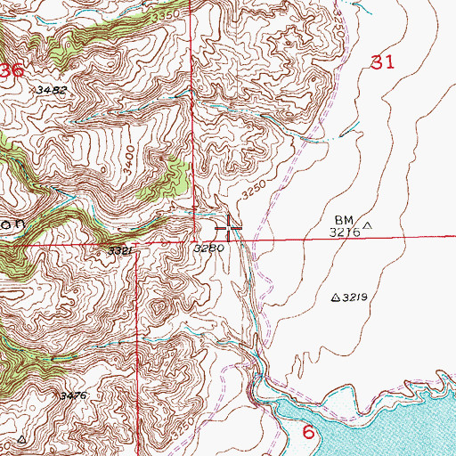 Topographic Map of Green Canyon, SD
