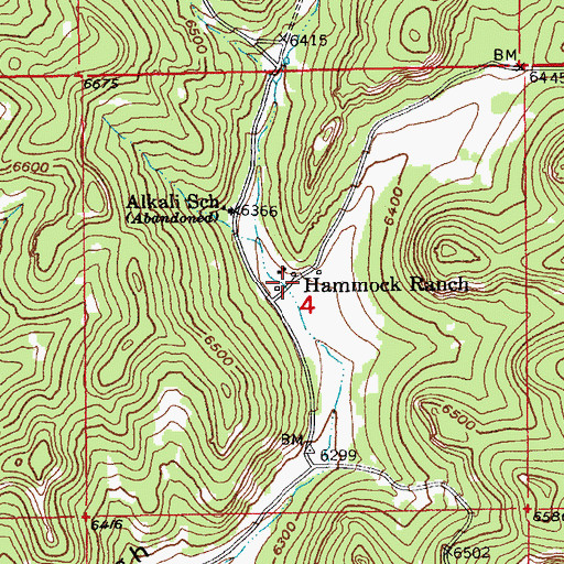 Topographic Map of Hammock Ranch, SD