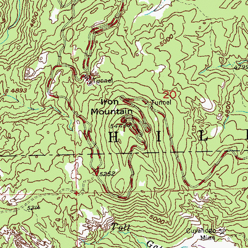Topographic Map of Iron Mountain, SD