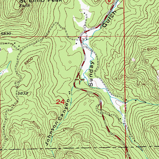 Topographic Map of Johnson Canyon, SD
