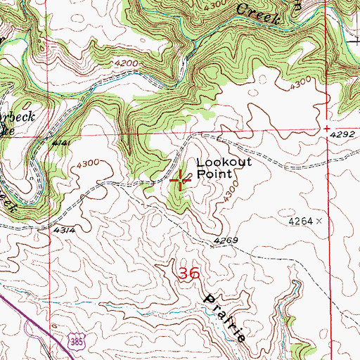 Topographic Map of Lookout Point, SD