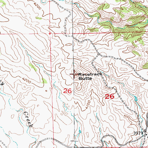 Topographic Map of Racetrack Butte, SD