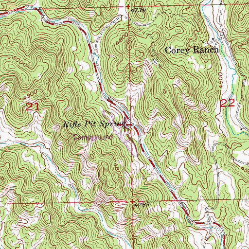 Topographic Map of Rifle Pit Spring, SD