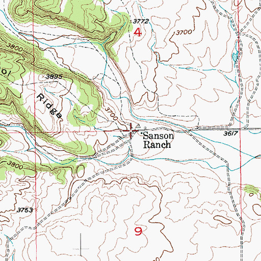 Topographic Map of Sanson Ranch, SD