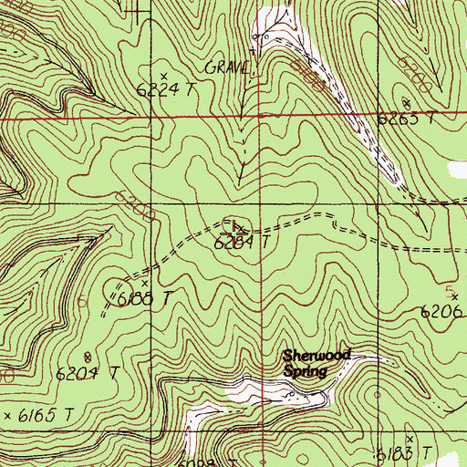 Topographic Map of Sherwood-Kinney Divide, SD