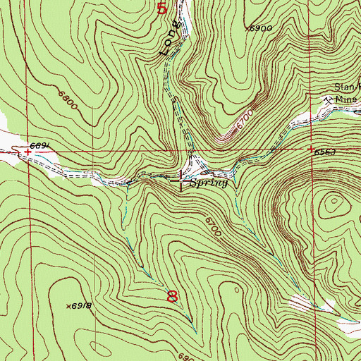 Topographic Map of Spring Creek Spring, SD