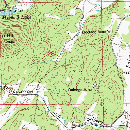 Topographic Map of Vida May Mine, SD