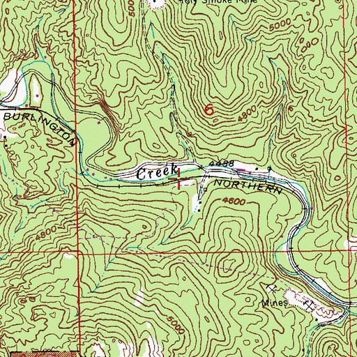 Topographic Map of Plate Mica Prospect Mine, SD