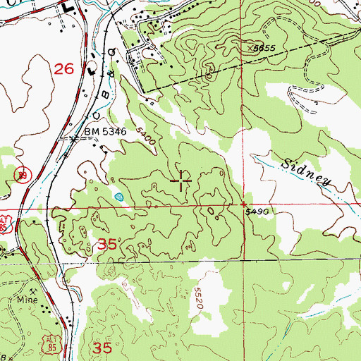 Topographic Map of Aladdin Mine, SD