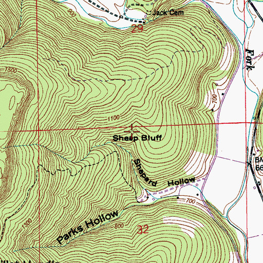 Topographic Map of Sheep Bluff, AL