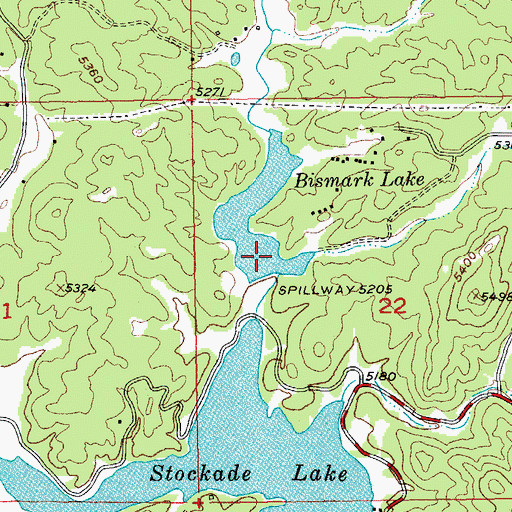 Topographic Map of Bismark Lake, SD