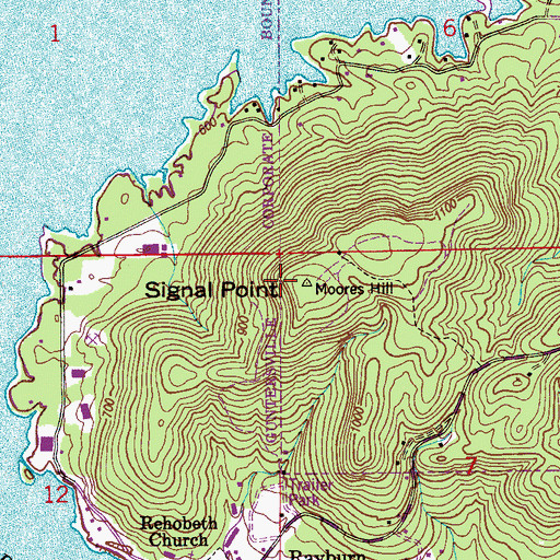 Topographic Map of Signal Point, AL