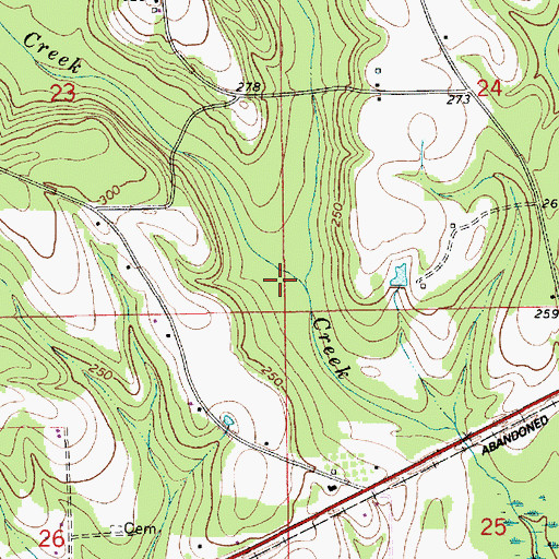 Topographic Map of Sims Mill Creek, AL