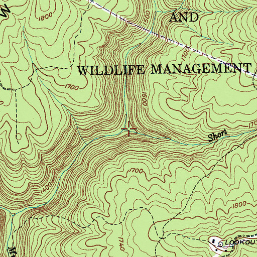Topographic Map of Short Creek, TN