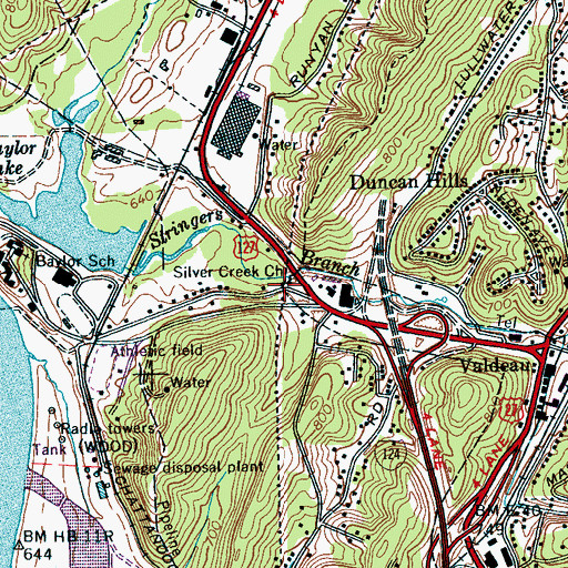 Topographic Map of Silver Creek Church, TN