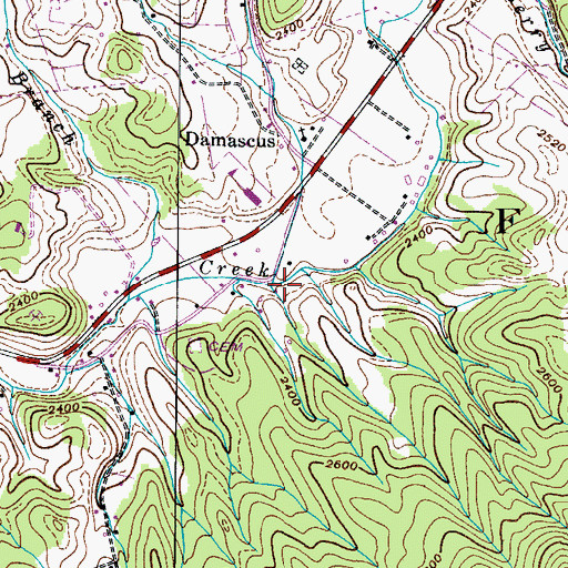 Topographic Map of Spear Branch, TN