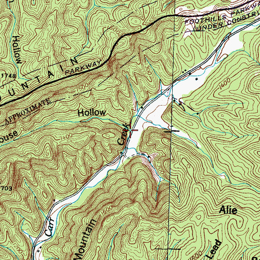 Topographic Map of Springhouse Hollow, TN