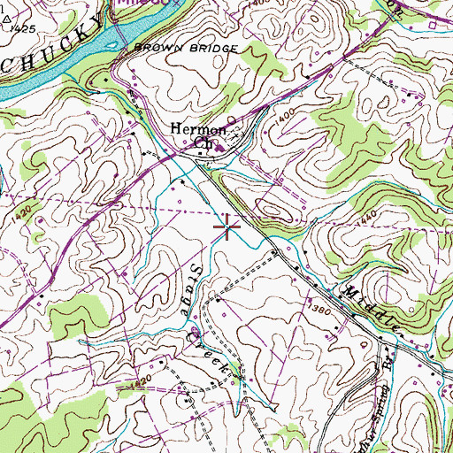 Topographic Map of Stage Creek, TN