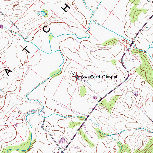Topographic Map of Swafford Chapel, TN