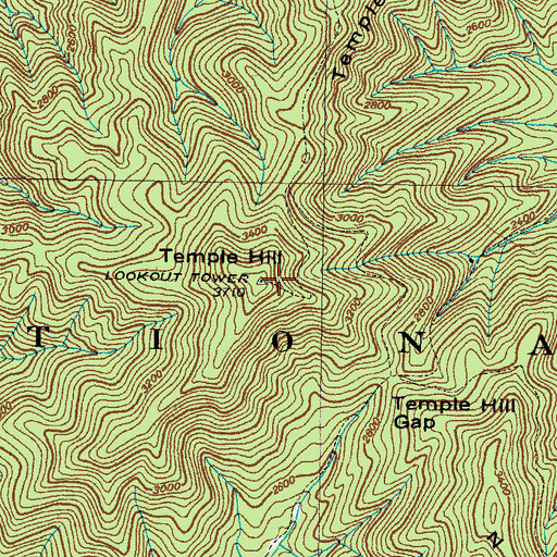 Topographic Map of Temple Hill, TN