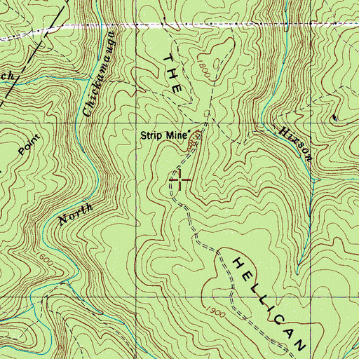 Topographic Map of The Hellican, TN