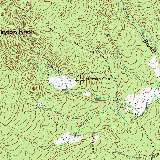 Topographic Map of Thurman Cemetery, TN