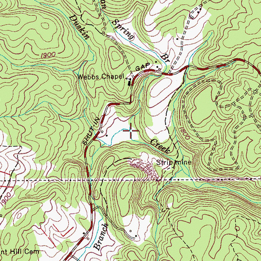 Topographic Map of Thurman Spring Branch, TN