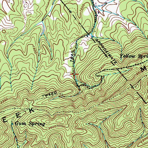 Topographic Map of Tweed Trail, TN