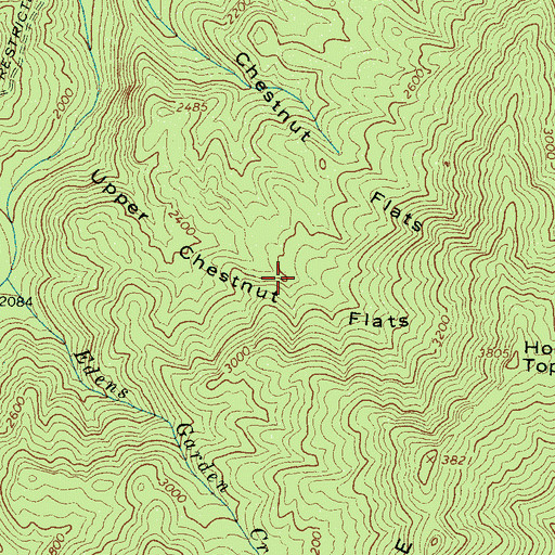 Topographic Map of Upper Chestnut Flats, TN