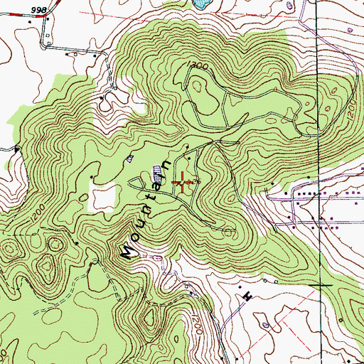 Topographic Map of Walker Mountain, TN