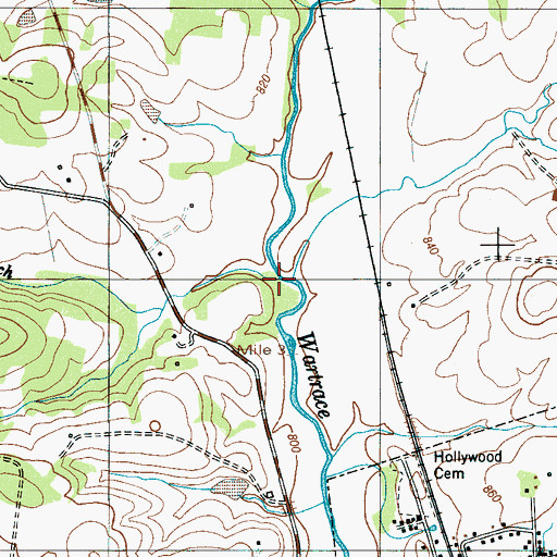 Topographic Map of Wartrace Creek, TN