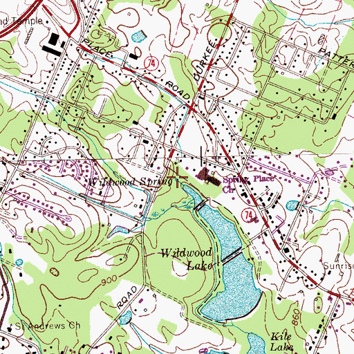 Topographic Map of Wildwood Spring, TN