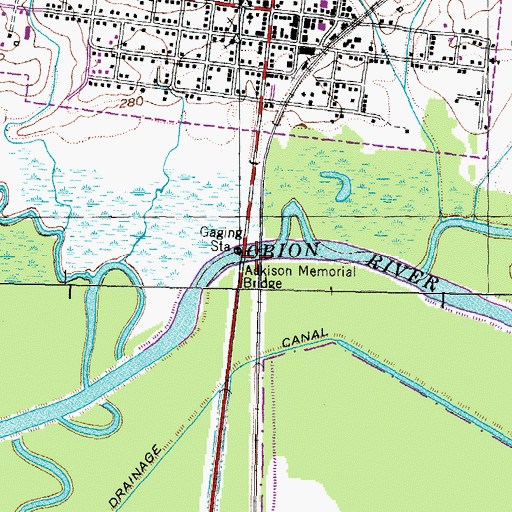 Topographic Map of Adkison Memorial Bridge, TN