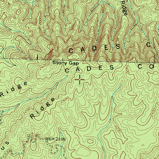 Topographic Map of Arbutus Ridge, TN